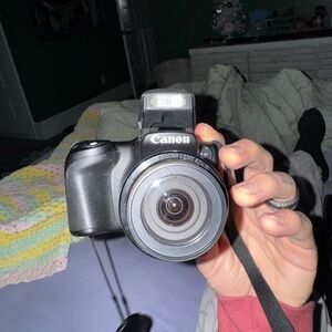 Canon Black Digital Camera with Flash